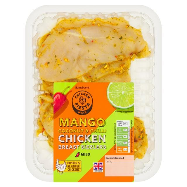 Sainsbury's Mango Coconut & Chilli Chicken Breast Sizzlers 315g - gallery image 1