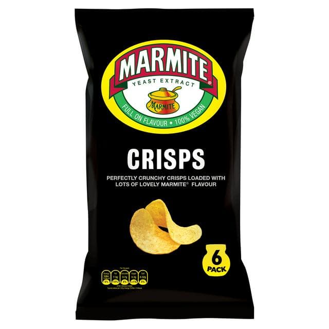 Marmite Yeast Extract Crisps 6x25g - gallery image 1