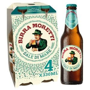 Birra 4 x 330ml Moretti Sale Di Mare Unfiltered Lager Beer Bottles