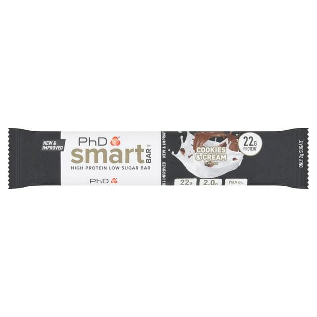 PhD Cookies & Cream Flavour Smart Bar 64g - gallery image 1