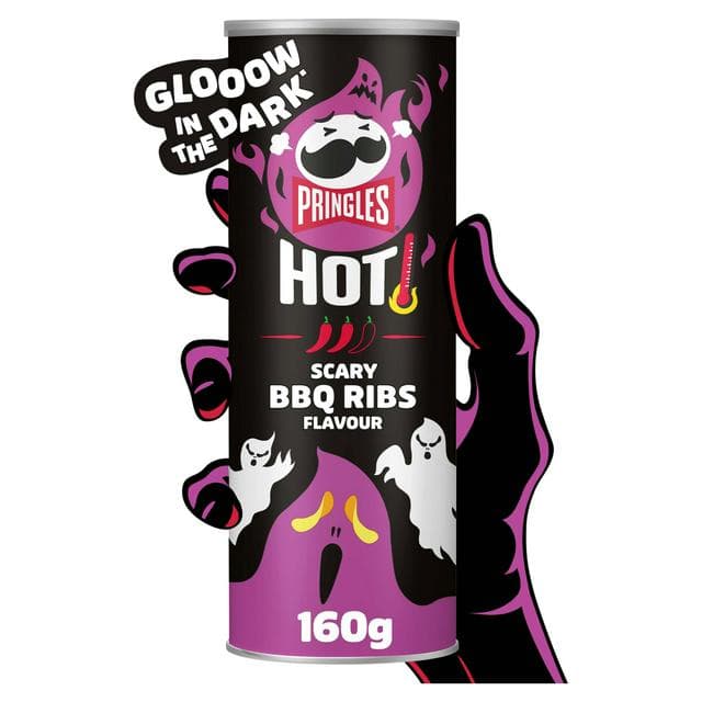 Pringles Hot Smokin' BBQ Ribs Sharing Crisps 160g - gallery image 1