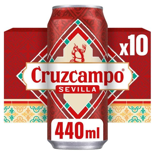 Cruzcampo Sevilla Lager Beer Can 10x440ml - gallery image 1