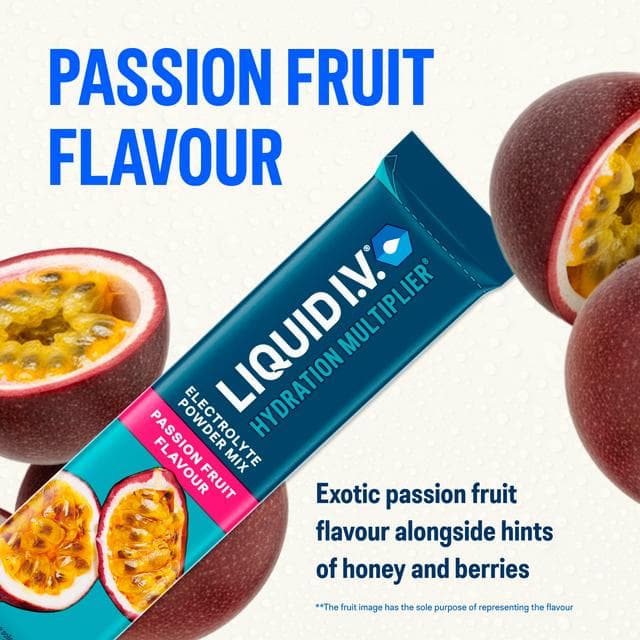 Liquid IV Hydration Multiplier 15 x Sachets Passion Fruit Electrolyte Powder Mix Food Supplement - gallery image 3