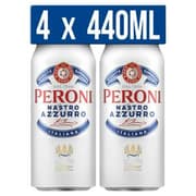 Peroni Nastro Azzurro ABV 5% Cans 4 x 440ml