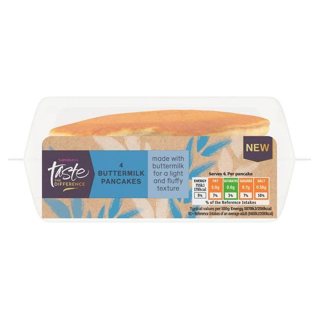 Sainsbury's Buttermilk Pancakes, Taste the Difference x4 - gallery image 1