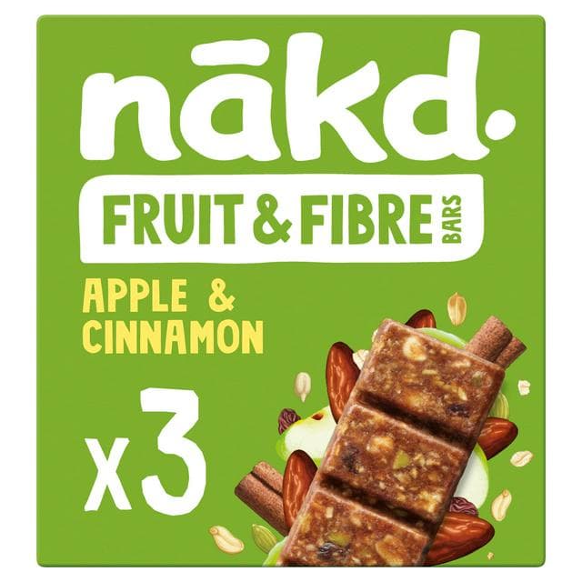Nakd Apple Cinnamon Fruit & Fibre Bars 3x44g - gallery image 1