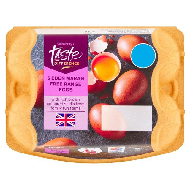 Sainsbury's Free Range Eden Maran Brown Eggs, Taste the Difference x6 - gallery image 1