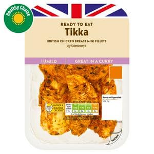 Sainsbury's Tikka Cooked British Chicken Mini Fillets 170g (ready to eat)