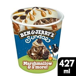 Ben & Jerry's 427ml Sundae Marshmallow & S'more Chocolate Ice Cream Tub