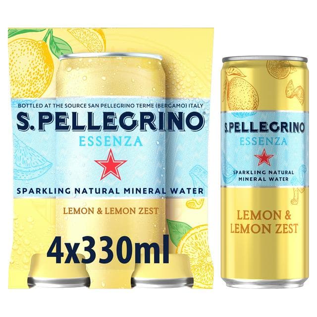 San Pellegrino Essenza Sparkling Water Lemon 4x330ml - gallery image 1