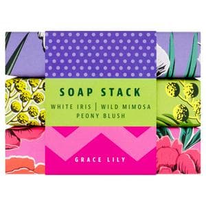 Grace Lily 3 x 100g White Iris, Wild Mimosa & Peony Blush Soap Stack