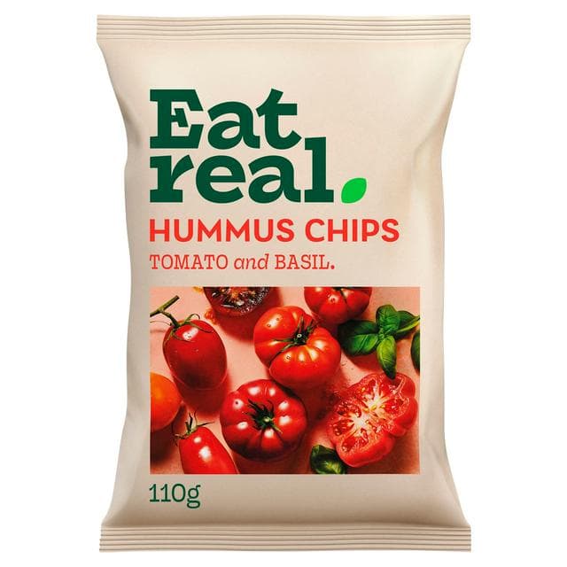 Eat Real Tomato & Basil Hummus Chips Sharing 110g - gallery image 1