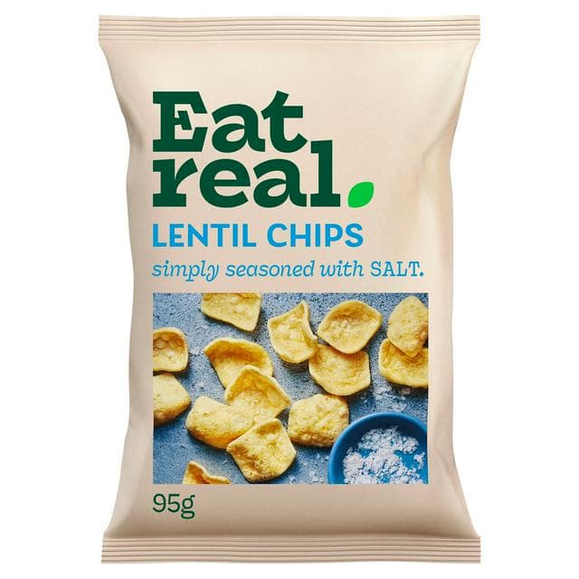 Eat Real Salted Lentil Chips Sharing 95g - gallery image 1