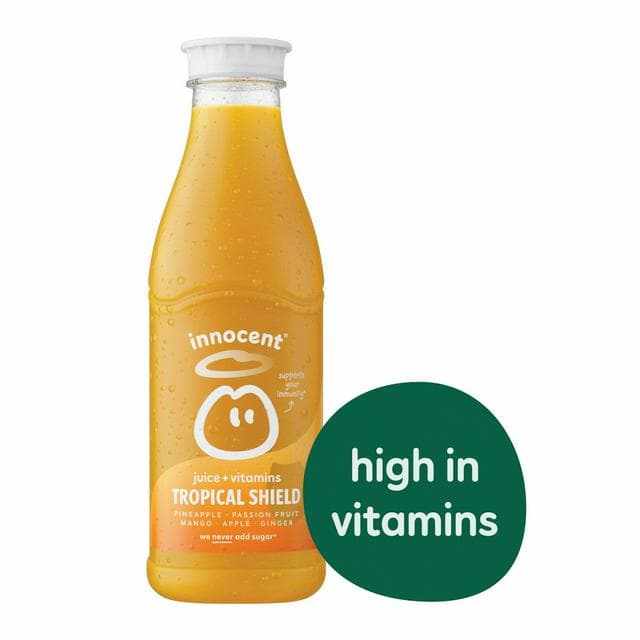 Innocent Plus Tropical Shield, Pineapple & Passion Fruit Juice with Vitamins 750ml - gallery image 1