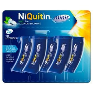 NiQuitin Minis Mint Nicotine Lozenges Reduce & Quit Smoking Aid x100 2mg