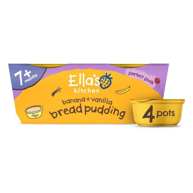 Ella's Kitchen Banana + Vanilla Bread Pudding 7 Months+ 4x80g - gallery image 3
