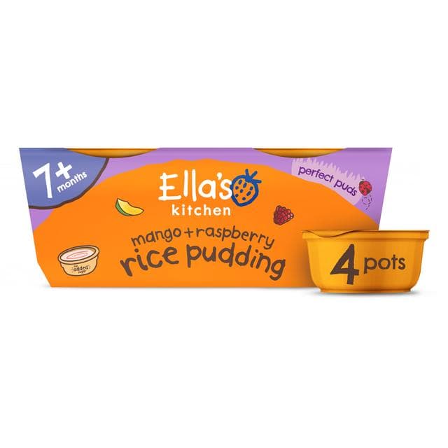 Ella's Kitchen Mango + Raspberry Rice Pudding 7 Months+ 4x80g - gallery image 3