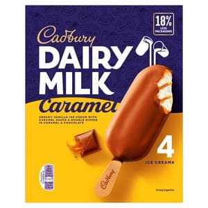 Cadbury Dairy Milk Caramel Ice Cream 4x90ml