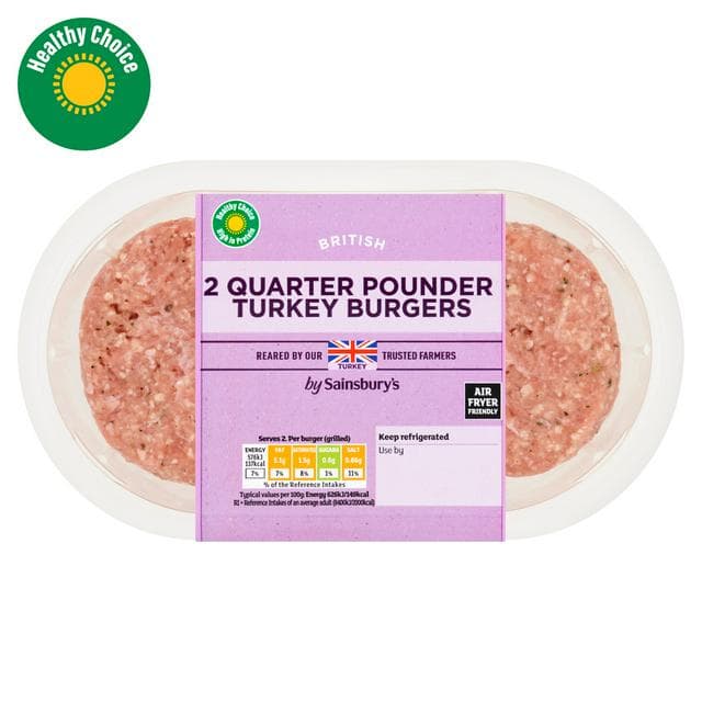 Sainsbury's Turkey Burgers x2 227g - gallery image 1