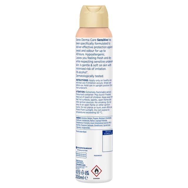 Sanex Derma Care Sensitive 48 Hour Antiperspirant Spray Deodorant 200ml - gallery image 2