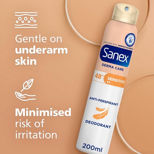 Sanex Derma Care Sensitive 48 Hour Antiperspirant Spray Deodorant 200ml - gallery image 4