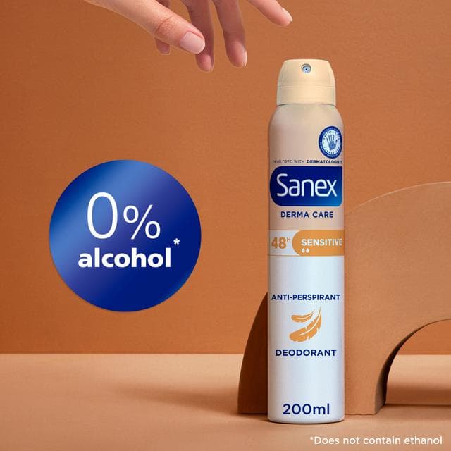 Sanex Derma Care Sensitive 48 Hour Antiperspirant Spray Deodorant 200ml - gallery image 5