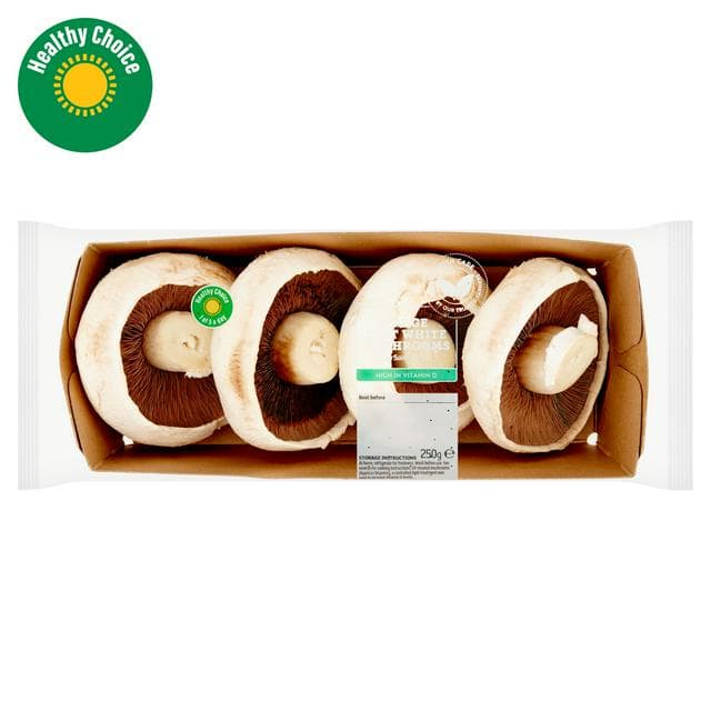 Sainsbury's White Large Flat Vitamin D Mushrooms 250g - gallery image 1