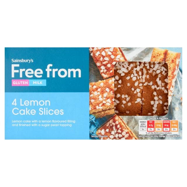 Sainsbury's Free From 4 Lemon Cake Slices 100g - gallery image 1
