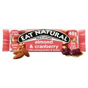 Eat Natural Almond & Cranberry with Pomegranate & Honey Cereal Bar 40g