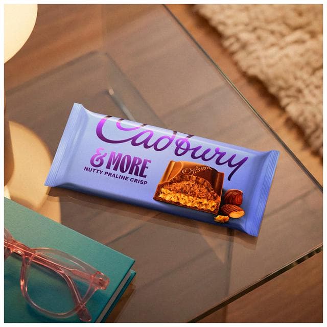 Cadbury Dairy Milk & More Nutty Praline Crisp Chocolate Bar 180g - gallery image 2