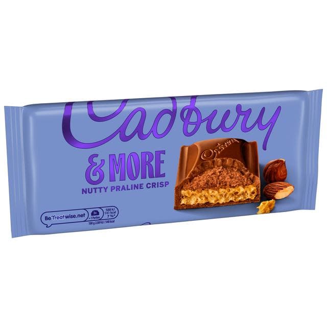 Cadbury Dairy Milk & More Nutty Praline Crisp Chocolate Bar 180g - gallery image 6