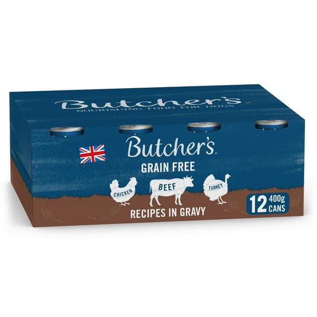 Butcher's Recipes In Gravy Wet Dog Food Tins 12 x 400g - gallery image 1