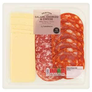Sainsbury's Salami, Chorizo Gouda Cheese Slices x15 120g