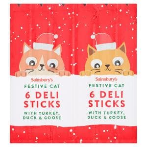 Sainsbury's 6 x Festive Cat Deli Sticks with Turkey Duck & Goose 30g