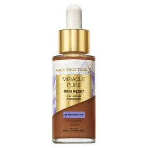 Max Factor Miracle Pure 2in1 Skin Reset Serum Foundation 95-100 Deep To Very Deep 30ml