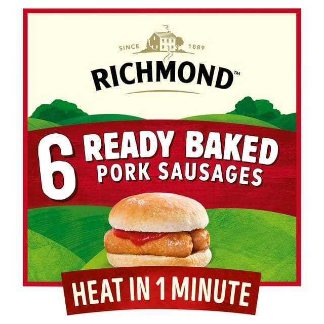 Richmond Ready Baked Pork Sausages x6 264g - gallery image 1