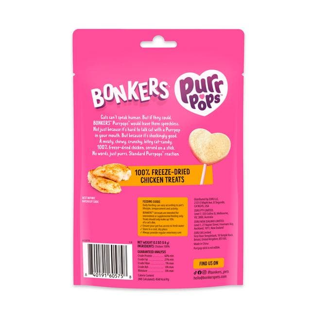 Bonkers Purrpops Chicky Licks Cats Treats 4 x 1.4g - gallery image 2