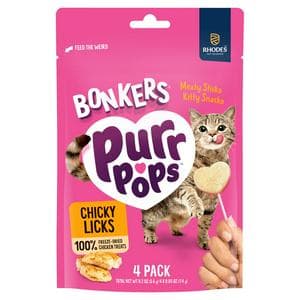 Bonkers Purrpops Chicky Licks Cats Treats 4 x 1.4g