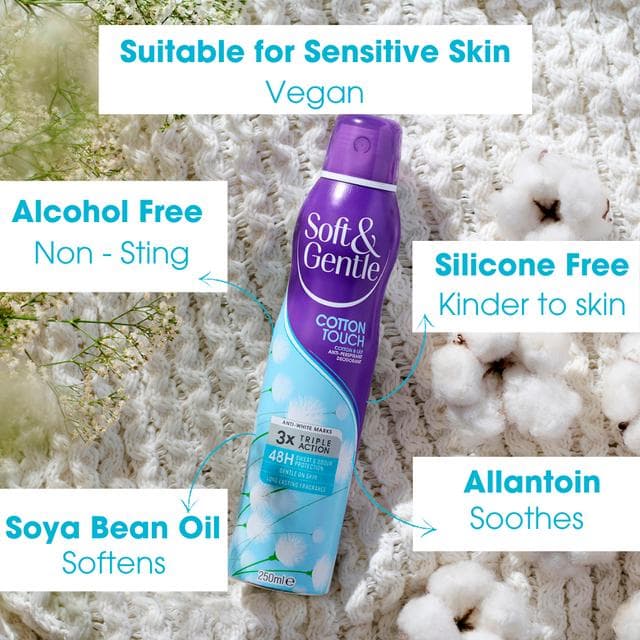Soft & Gentle Cotton & Lily Anti Perspirant Deodorant 250ml - gallery image 3