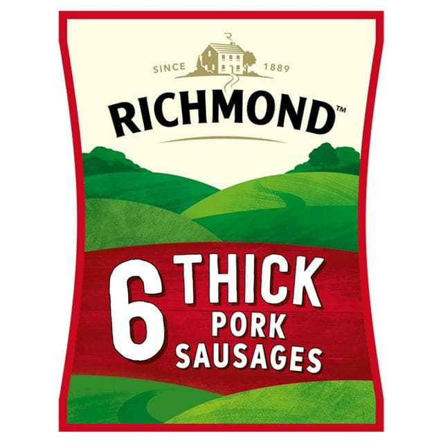 Richmond Thick Pork Sausages x6 308g - gallery image 1