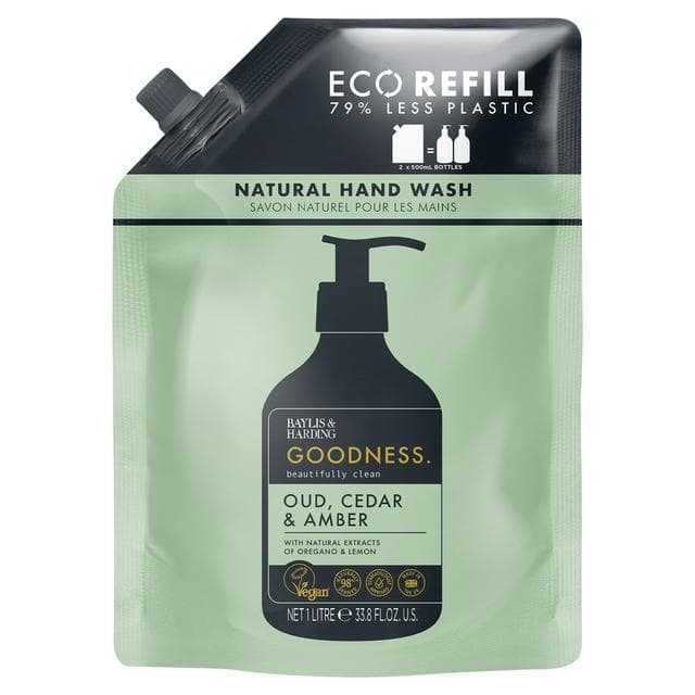 Baylis & Harding Goodness Oud Cedar & Amber Natural Hand Wash 1L - gallery image 1