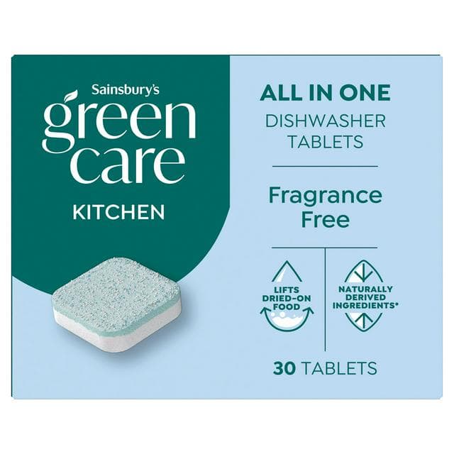 Sainsbury's Greencare Kitchen All in One Dishwasher Tablets 300g - gallery image 1