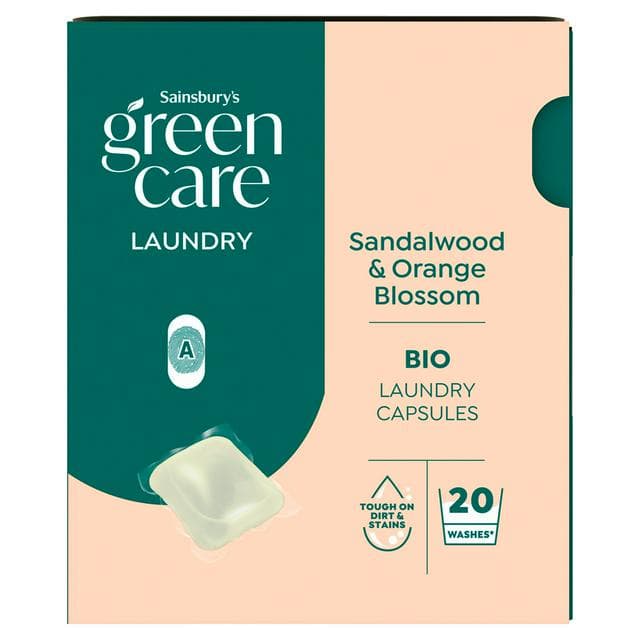 Sainsbury's Greencare Sandalwood Orange Blossom Bio Laundry Capsules 20 Washes - gallery image 1
