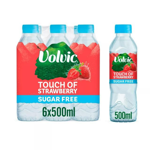 Volvic Touch of Fruit Sugar Free Strawberry Flavoured Water 6x500ml - gallery image 1