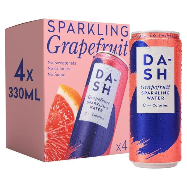Dash Grapefruit Infused Sparkling Water 4 x 330ml - gallery image 1