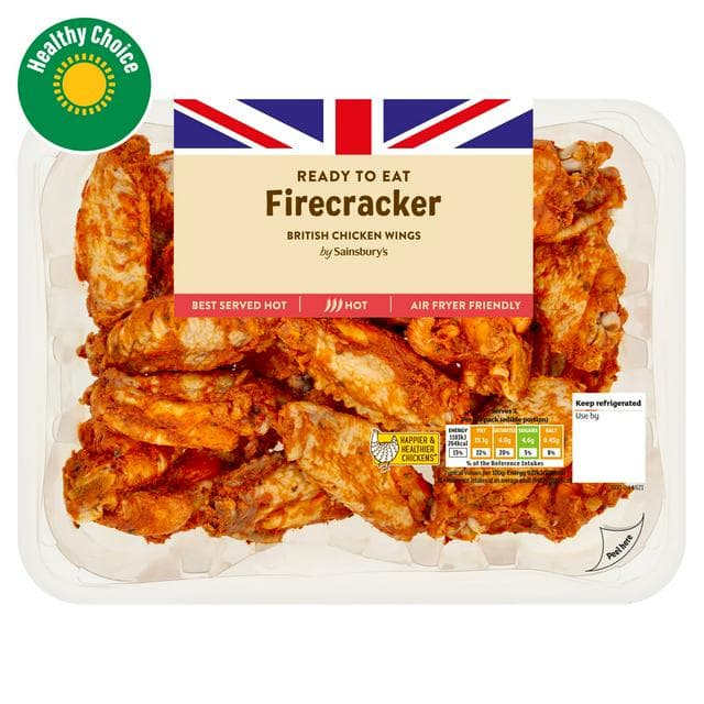 Sainsbury's Firecracker Cooked British Chicken Wings 525g (ready to eat) - gallery image 1