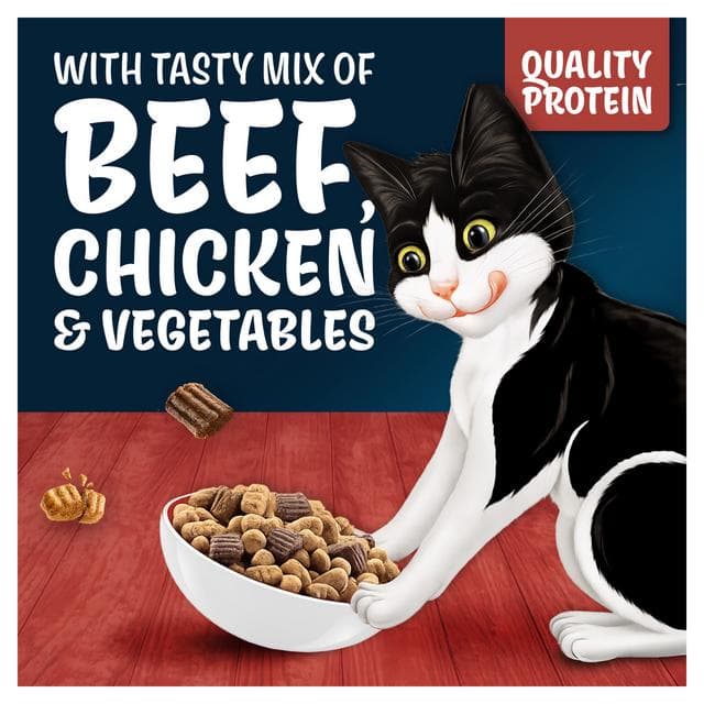 Felix Doubly Delicious Beef Chicken & Vegetables Dry Cat Food 750g - gallery image 2
