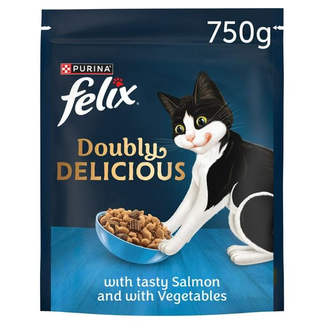 Felix Doubly Delicious Salmon & Vegetables Dry Cat Food 750g - gallery image 1