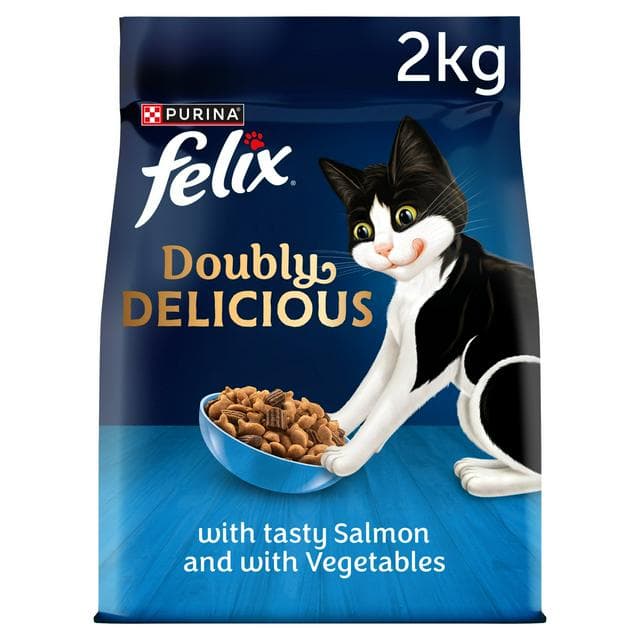 Felix Doubly Delicious Salmon & Vegetables Dry Cat Food 2kg - gallery image 1