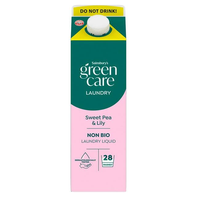 Sainsbury's Greencare Laundry Sweet Pea & Lily Non Bio Laundry Liquid 1L - gallery image 1